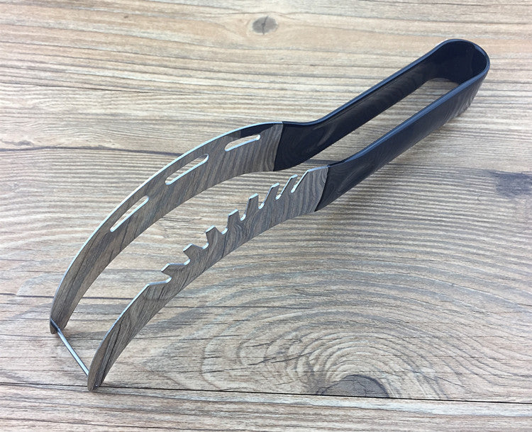 Stainless Steel Watermelon Cutter Slicer - 21cm Kitchen Tool with Black Handle