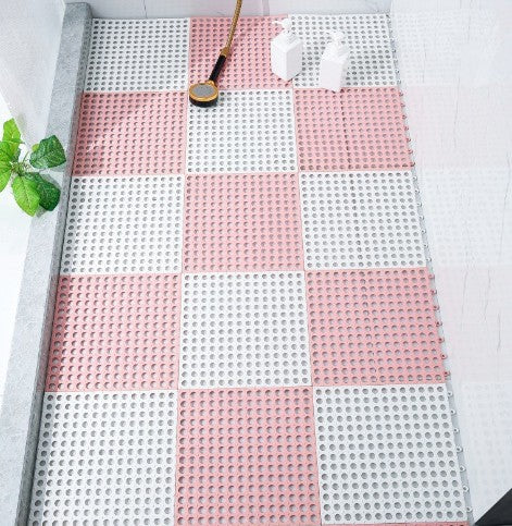 Anti-Slip Bathroom Floor Mat White 30x30cm Non-Slip Safety Mat - 1 Piece