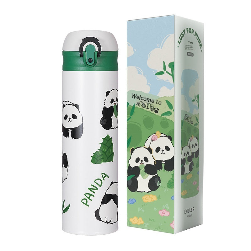Insulated Panda Mug Stainless Steel Travel Water Cup Gift for Kids & Adults