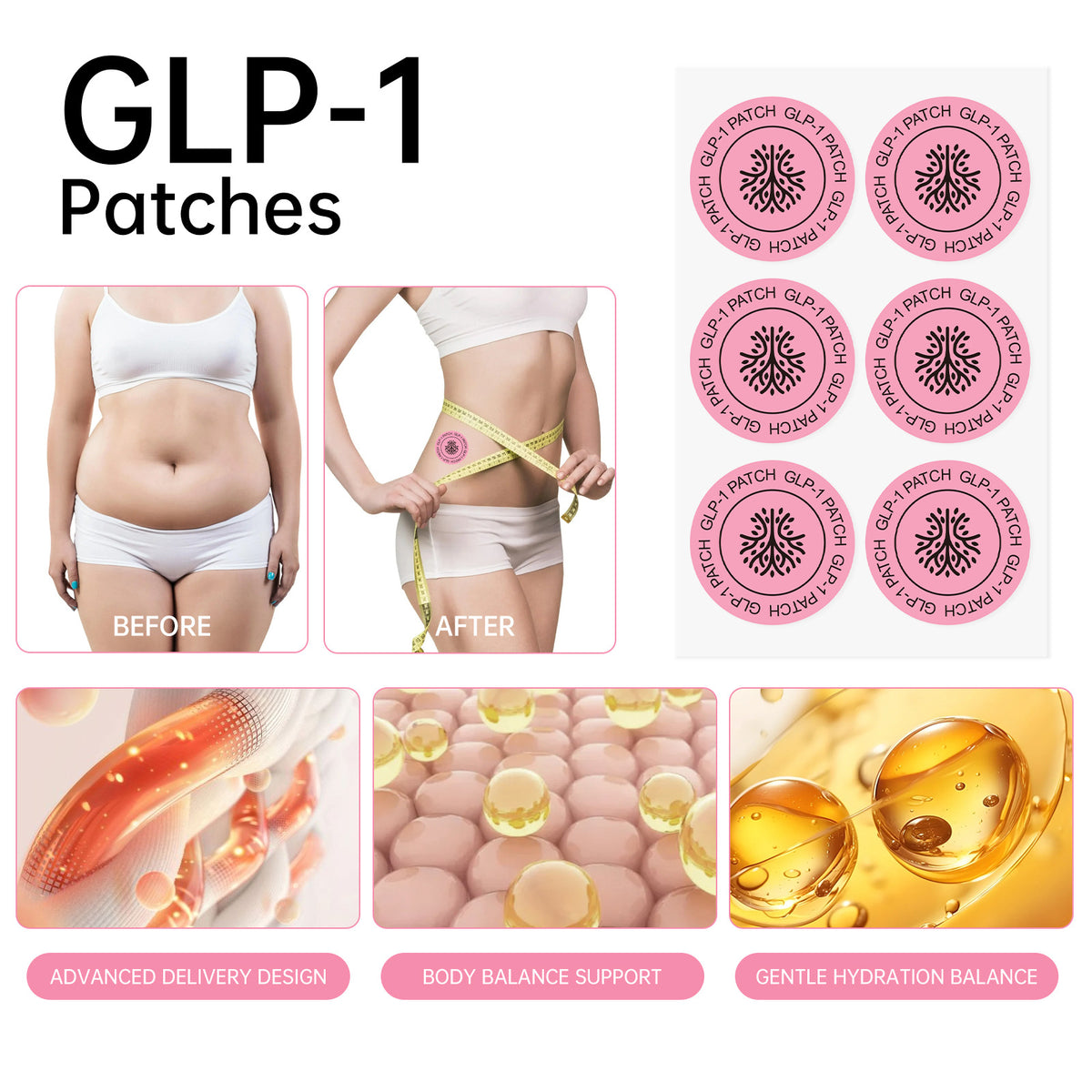 Body Care Patches 30 Pieces for Weight Management & Healthy Shape Support