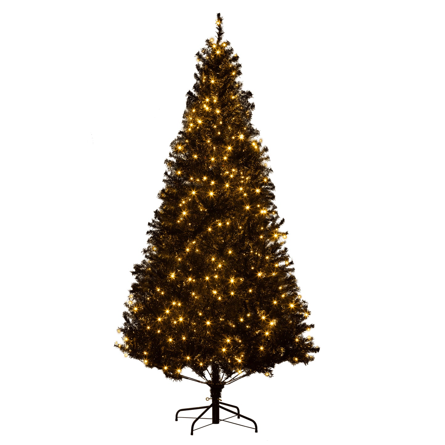 7.5' Prelit Black Christmas Tree with 500 LED Lights