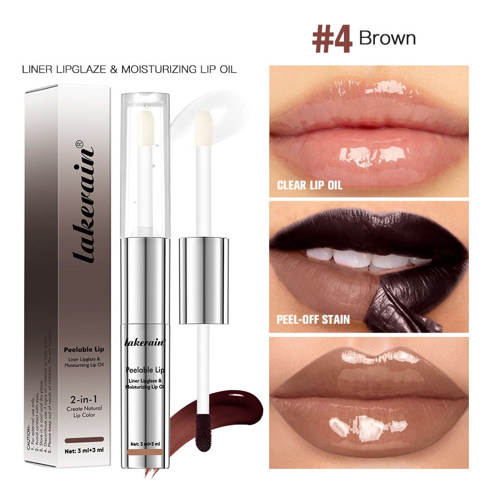 2-in-1 Moisturizing Peel-Off Lip Gloss Set - Long-Lasting & Easy to Apply