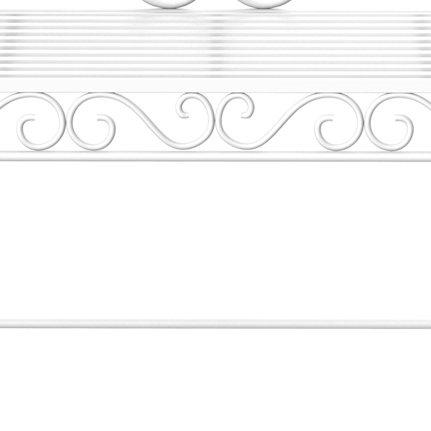 43" Outdoor Metal Garden Bench with Armrests - Cream White