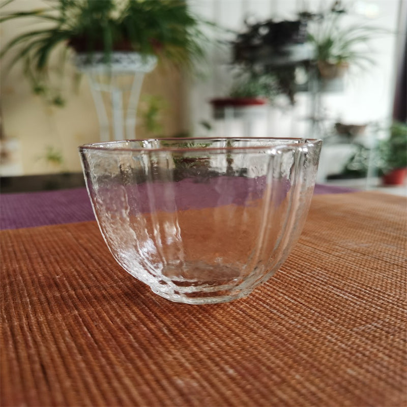 50ml Transparent Glass Tasting Cup with Hammer Pattern - Creative Drinkware