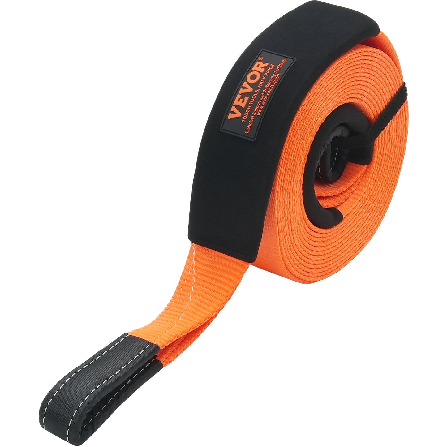 Heavy Duty Tow Strap Kit 36,000 lbs Winch Strap with D-Rings & Shackle - 30ft Orange