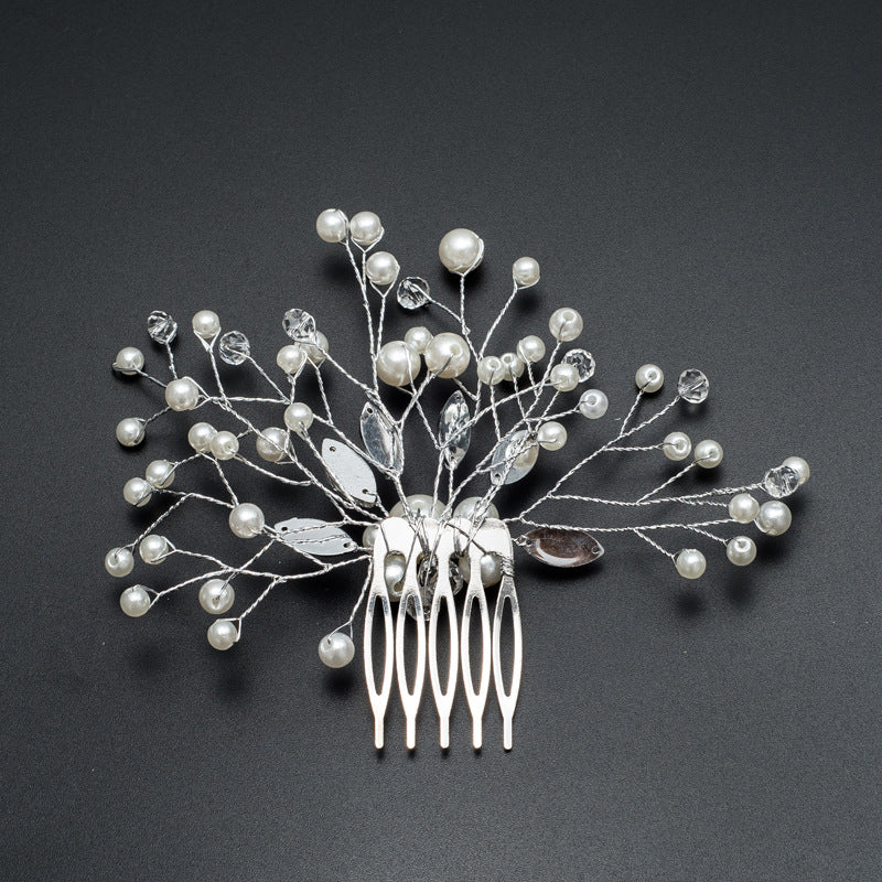 Bridal Pearl Hair Comb Wedding Hair Accessory with Silver or Gold Iron Wire