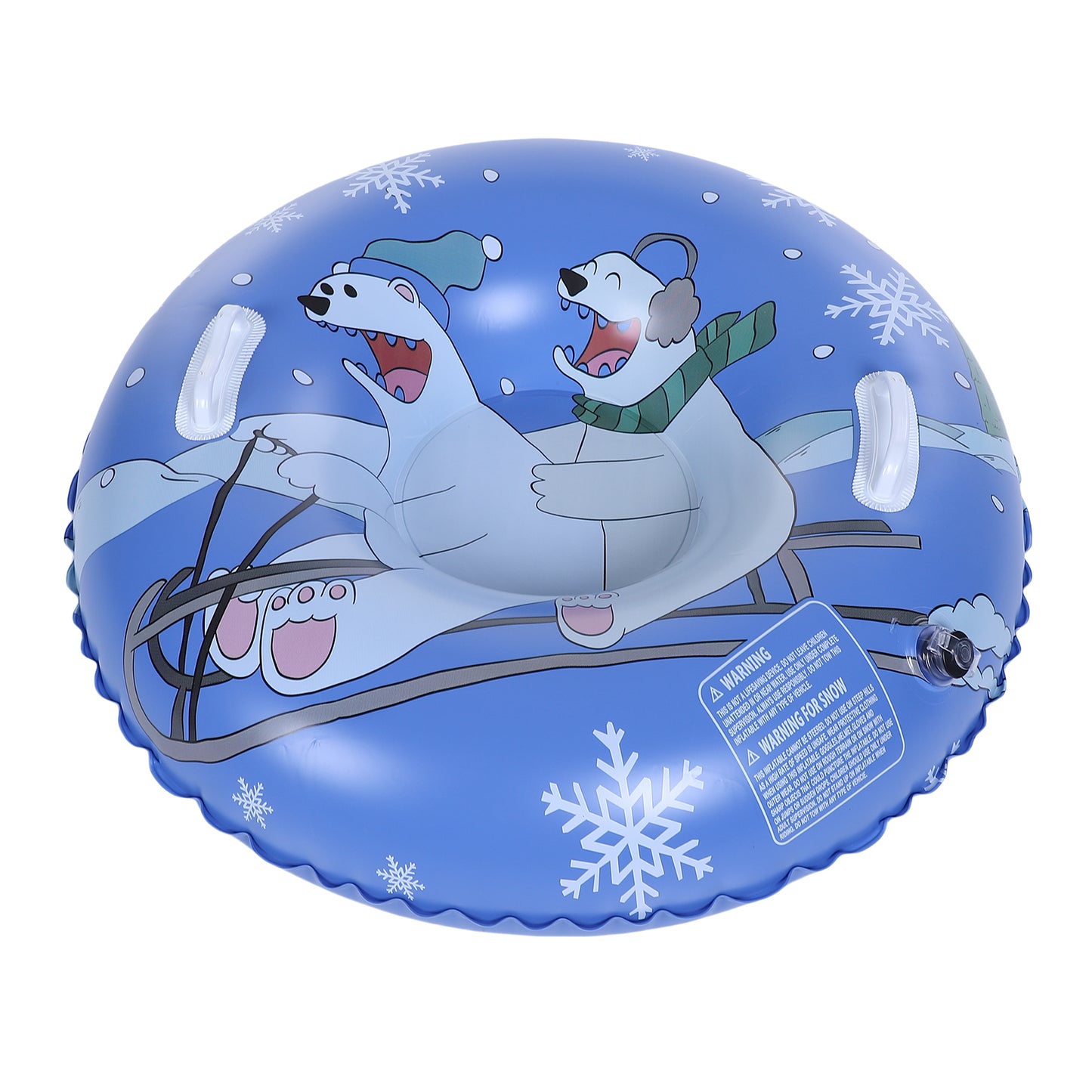 Inflatable Snow Tube Thickened Bottom 36 Inch Kids Sled With Handles