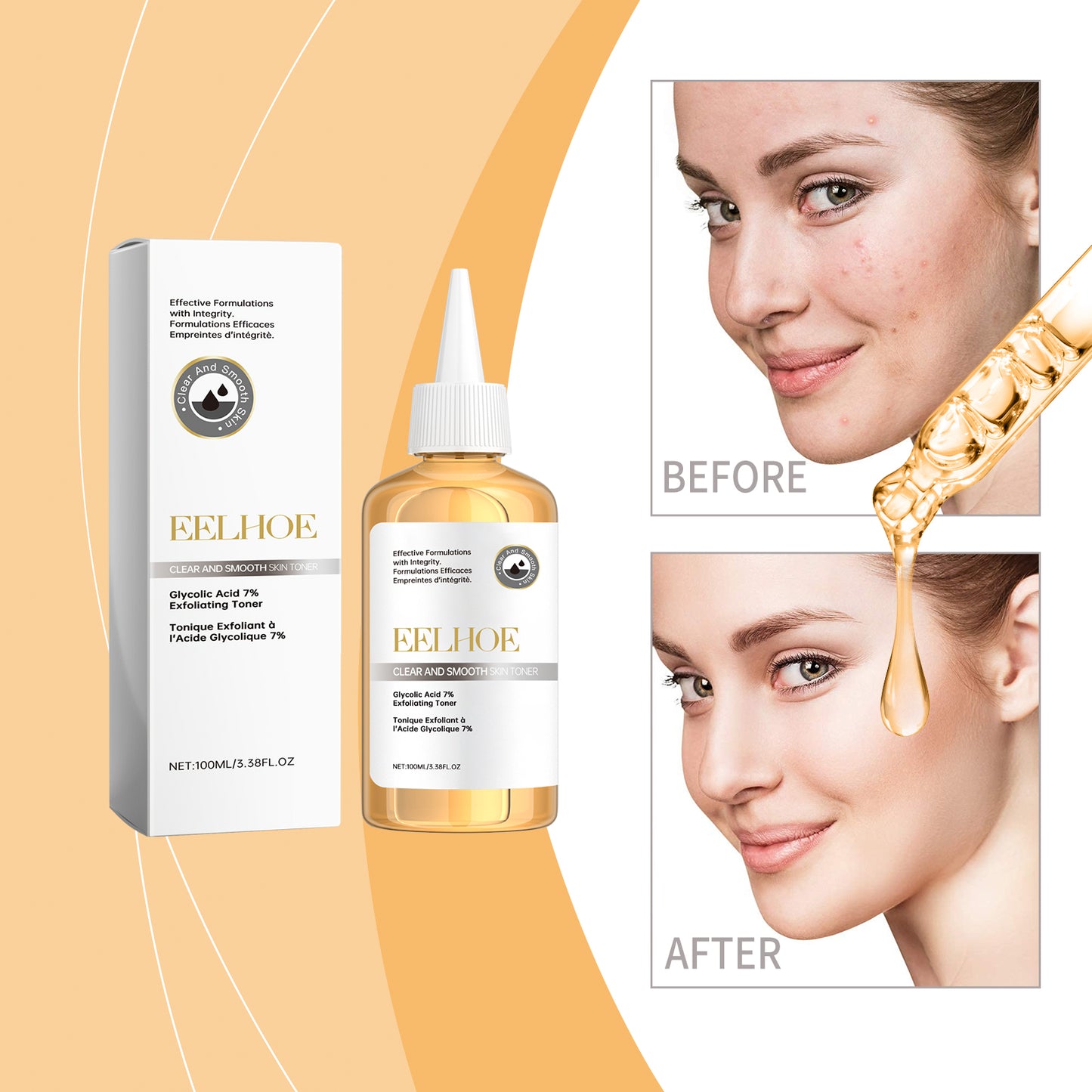 7% Glycolic Acid Facial Toner - Skin Brightening & Firming Exfoliant