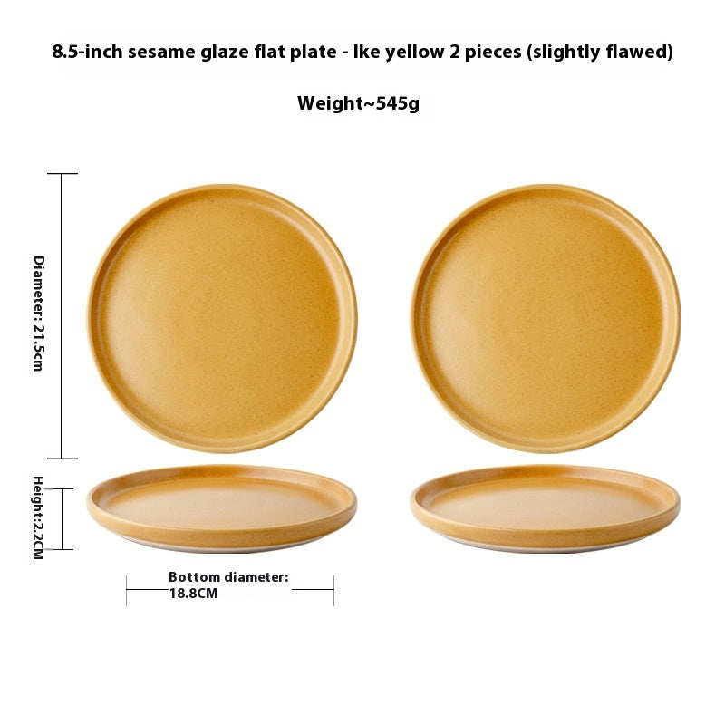 Solid Color Nordic Style Ceramic Plate – 8.5 Inch Dinnerware Set, Kitchen & Dining