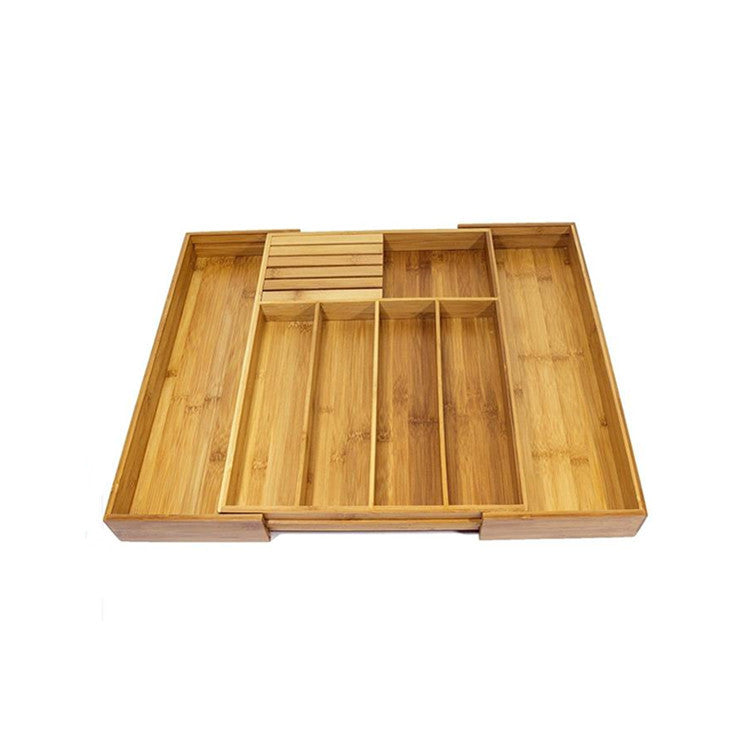 Retractable Bamboo Container with Clip Knife for Kitchen & Home Storage