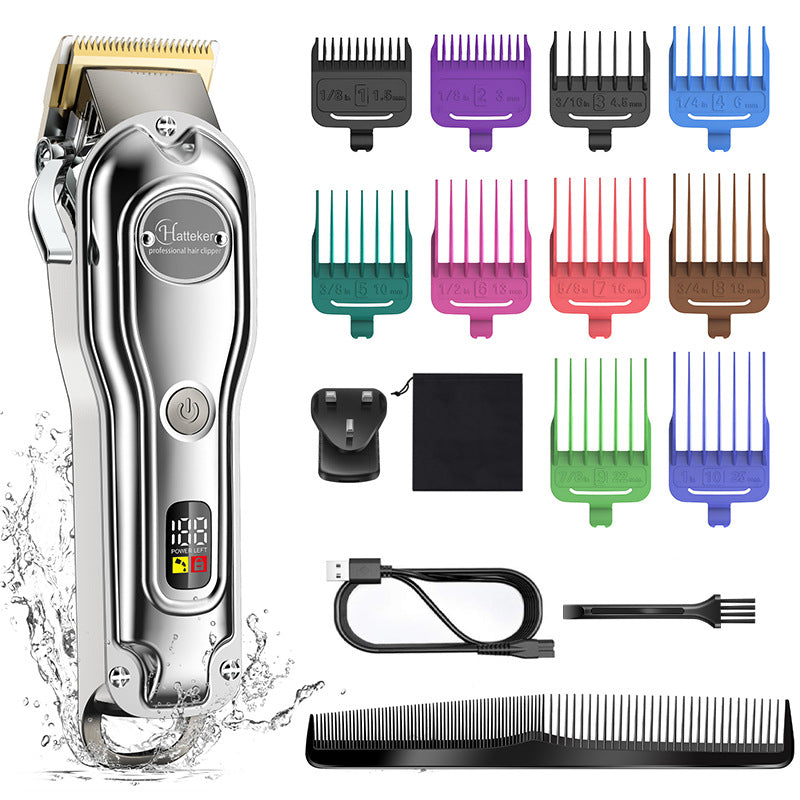 LED Hair Clipper with LCD Display - Silver
