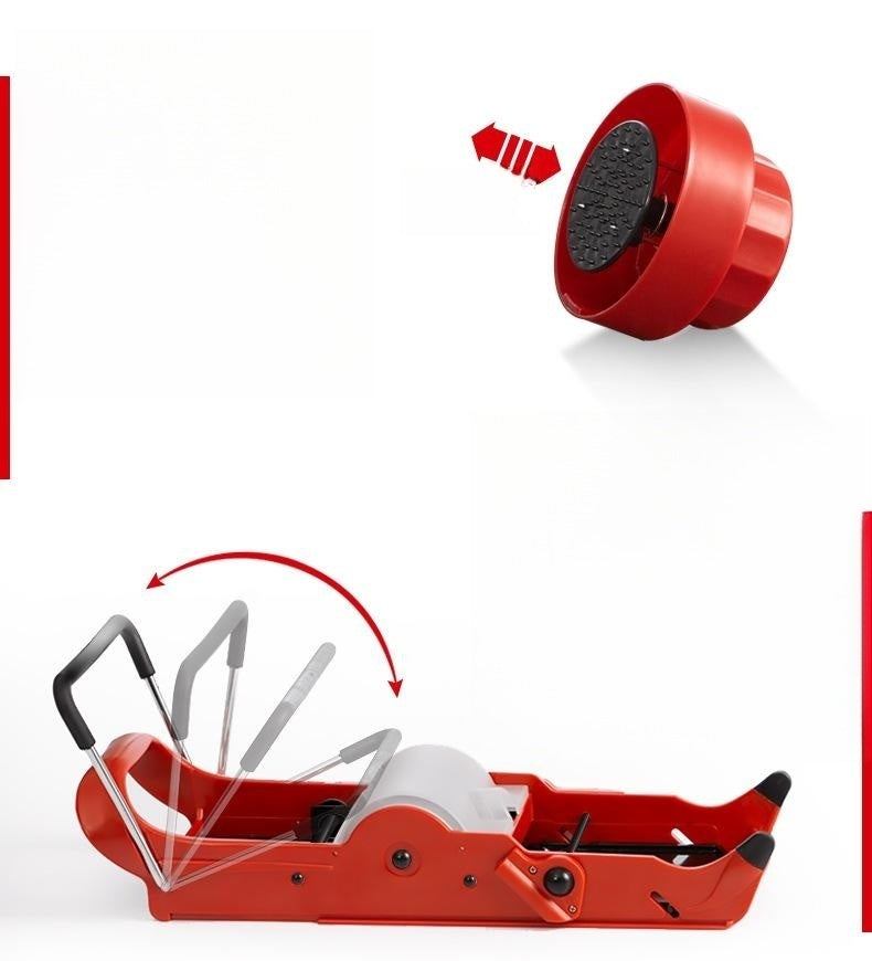 Manual Vegetable Chopper with Adjustable Thickness - Red Kitchen Tool