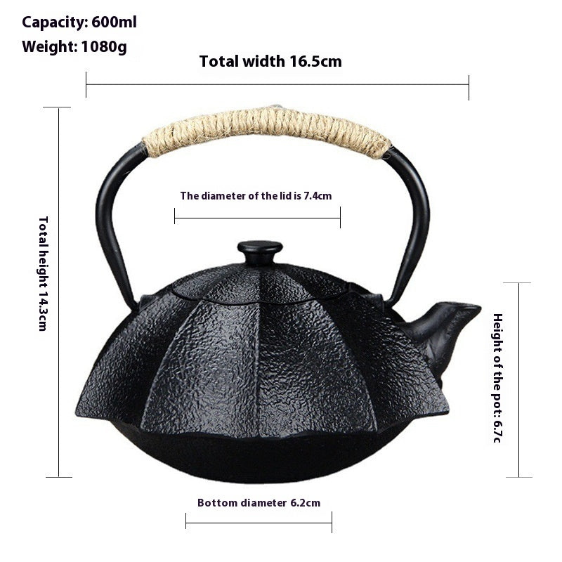Electric Tea Kettle and Teapot Set - Ceramic Stove Compatible, 600ml