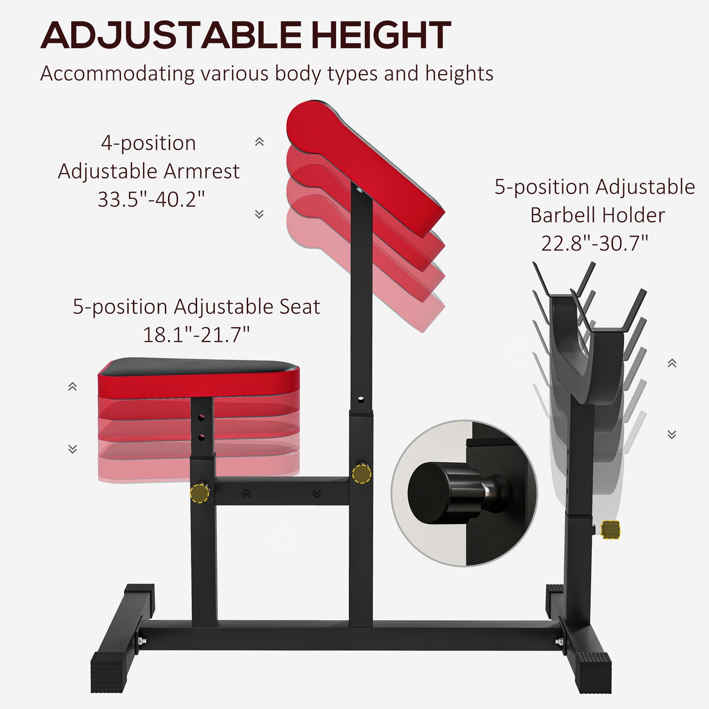 Adjustable Preacher Curl Bench for Strength Training - Black