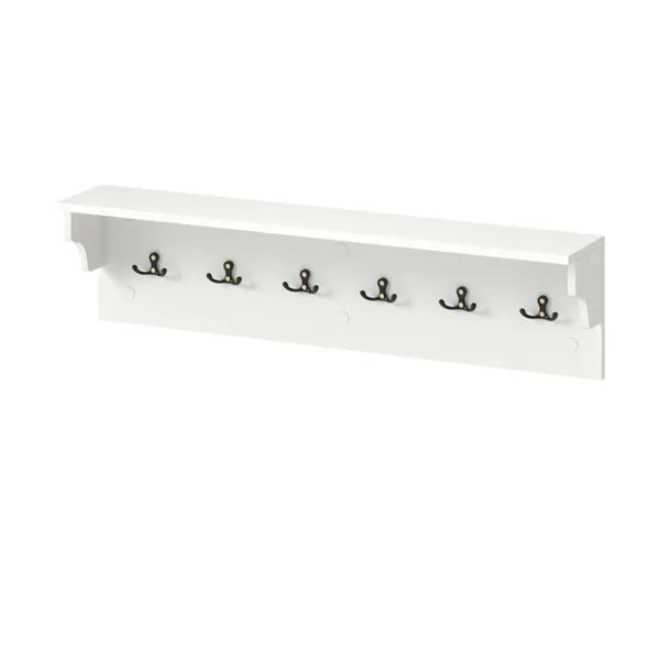 Wall Mount Coat Rack with Shelf - 6 Hooks, 110 lbs Capacity