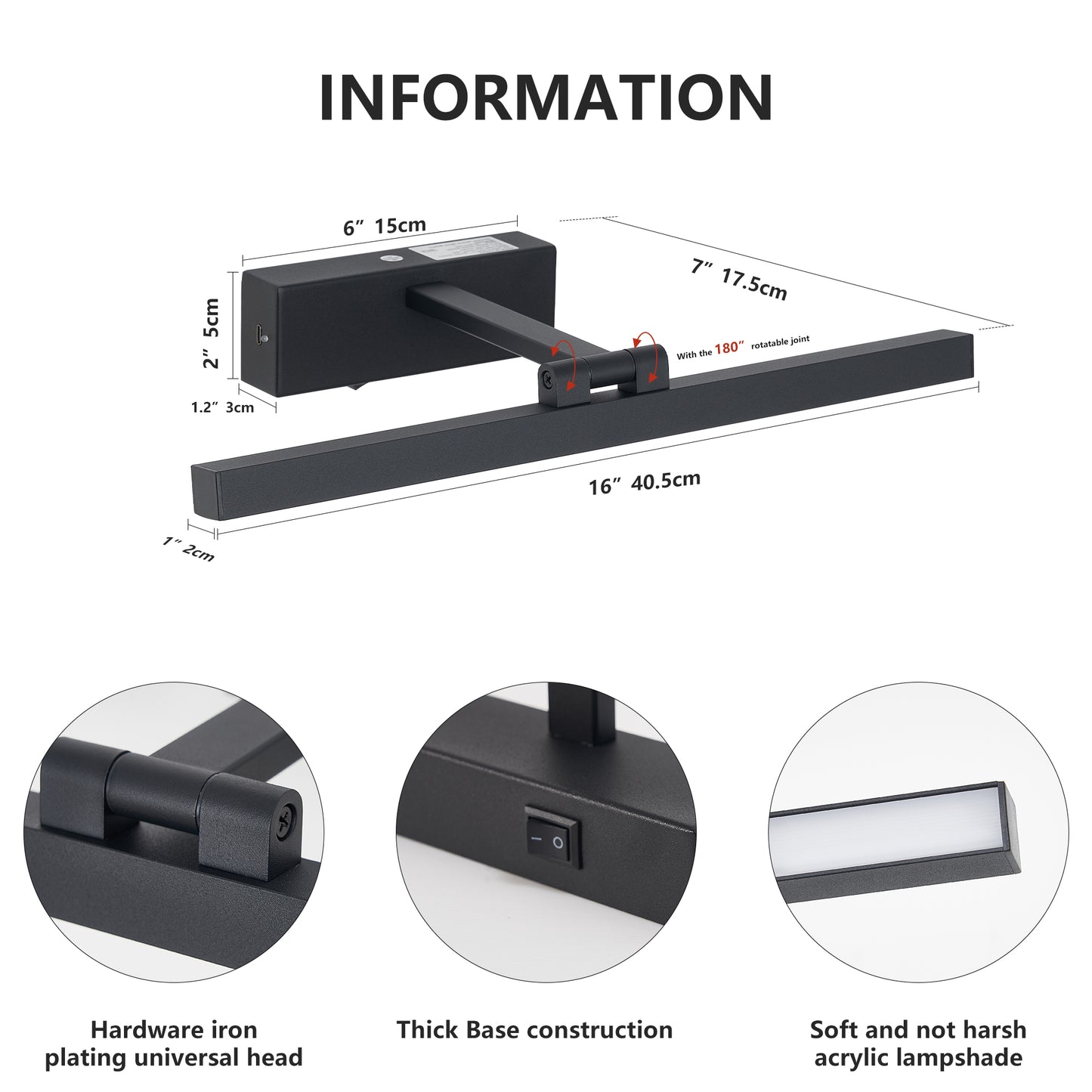 16-Inch Modern Dimmable LED Bathroom Vanity Light Fixture
