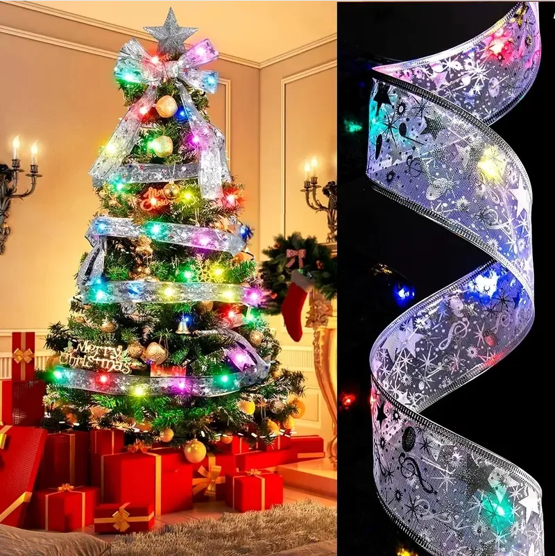 Christmas Tree Ribbon Lights - 32 Feet of LED Decorative Ribbons