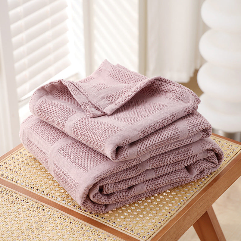 Children's Pure Cotton Waffle Gauze Blanket - Lightweight Bed Covering