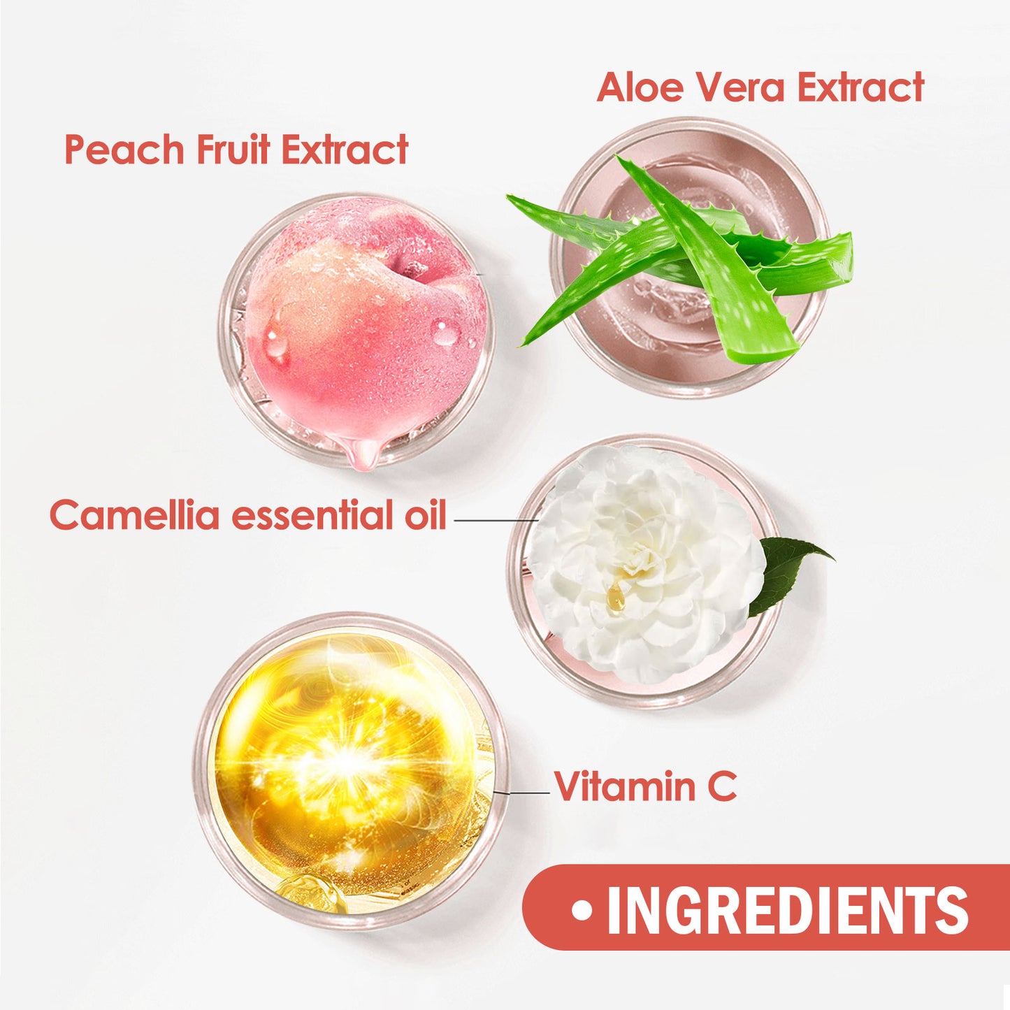 Exfoliating Body Scrub Clay Cream - Peach & Aloe Skin Brightening Treatment