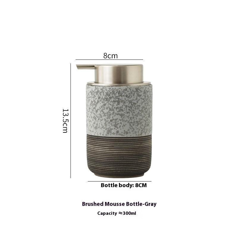 Ceramic Relief Pressed Mousse Bottles for Home & Garden Storage - White, Gray, Black