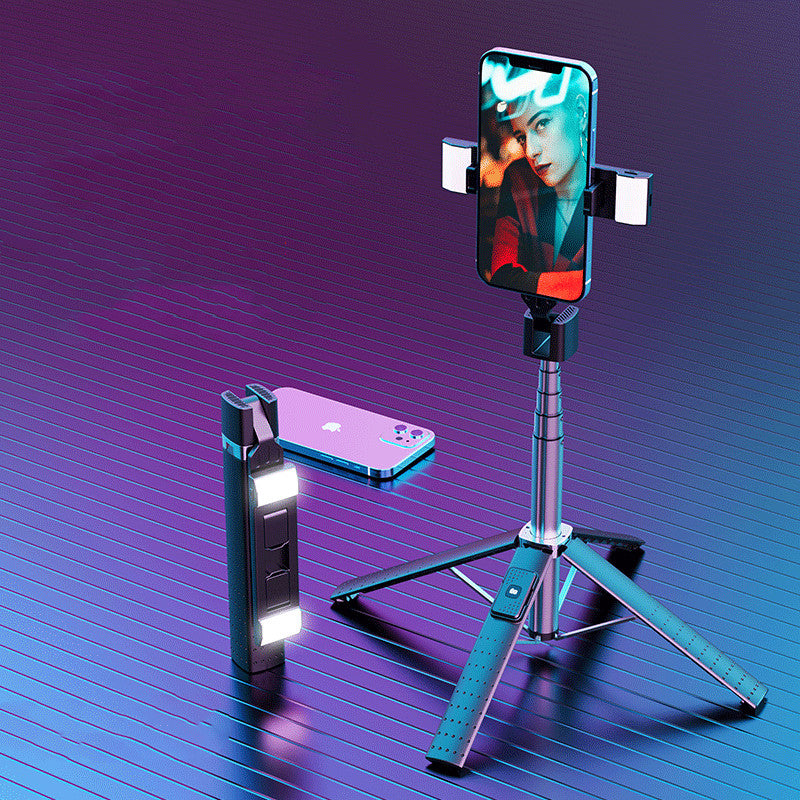 Bluetooth-Compatible Selfie Stick with Double Fill Light