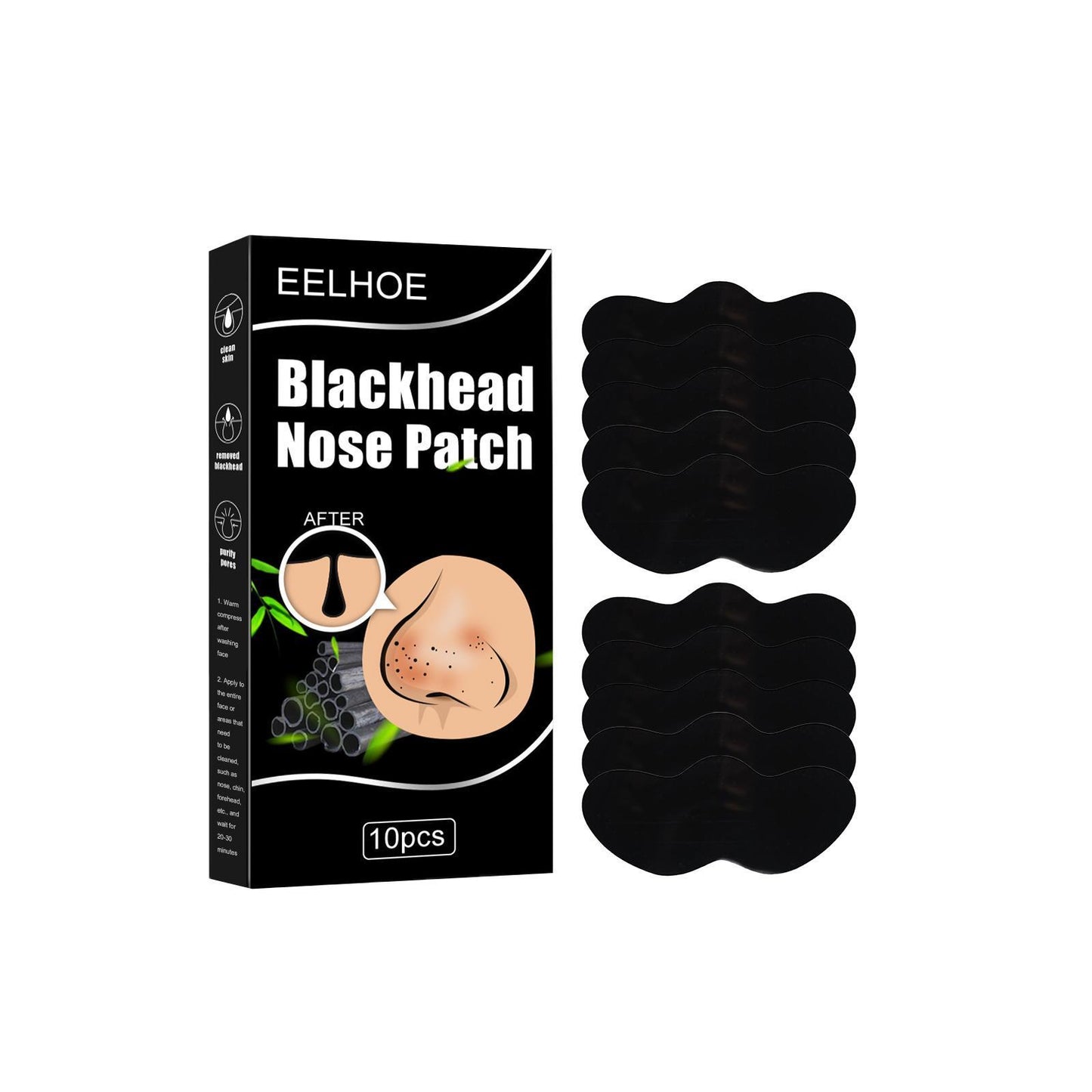 10 Pcs Blackhead Remover Nose Strips - Deep Pore Cleansing & Oil Control