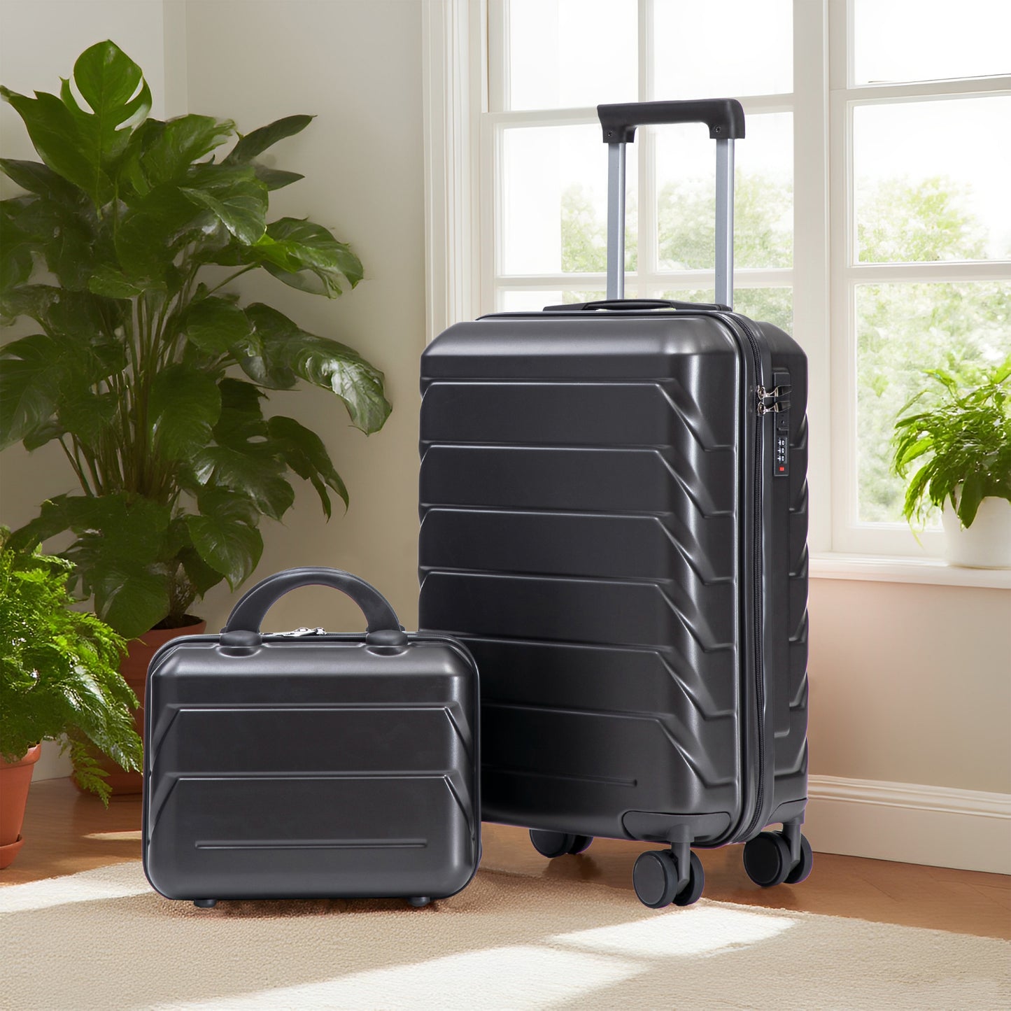 14 20 2 Pcs Set In ABS Spinner Wheel Luggage, With Combination