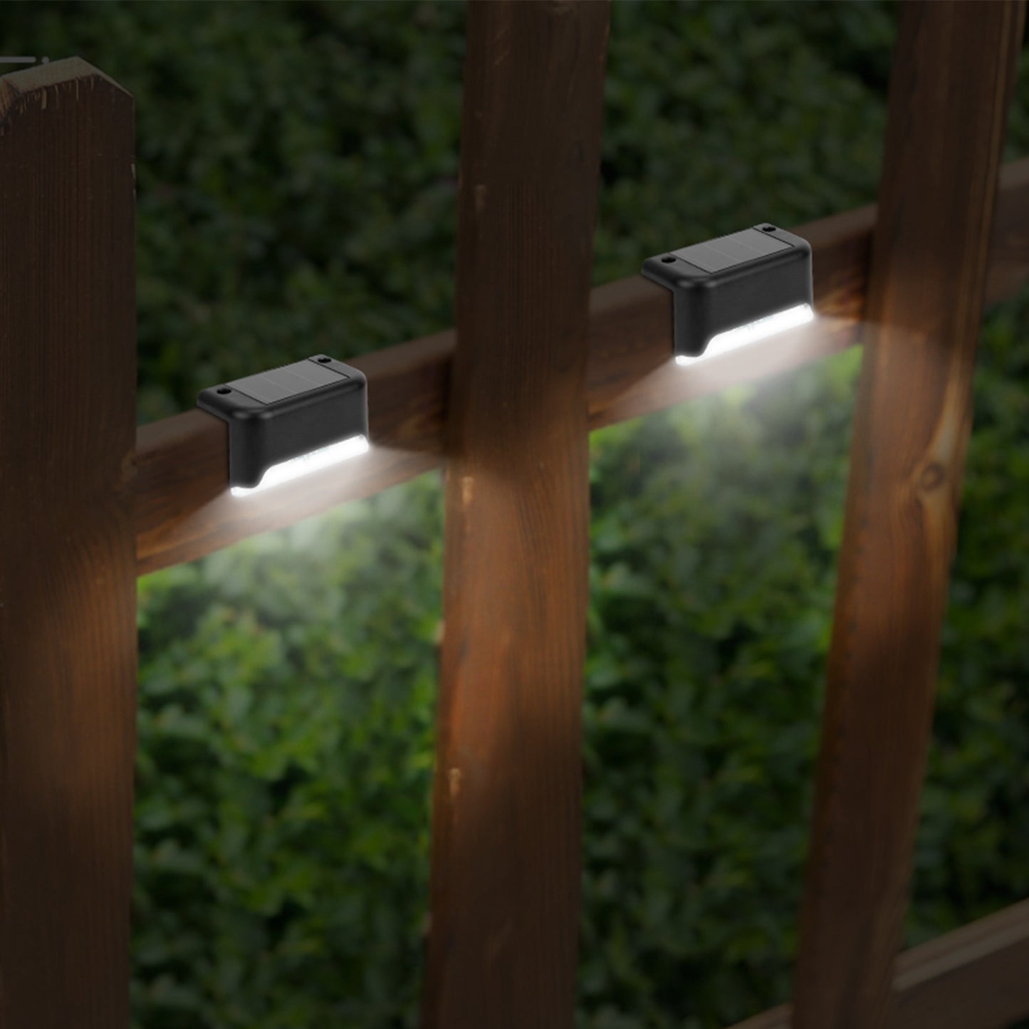 4 Pack Solar LED Step Lights Outdoor Water-Resistant Fence & Path Lights