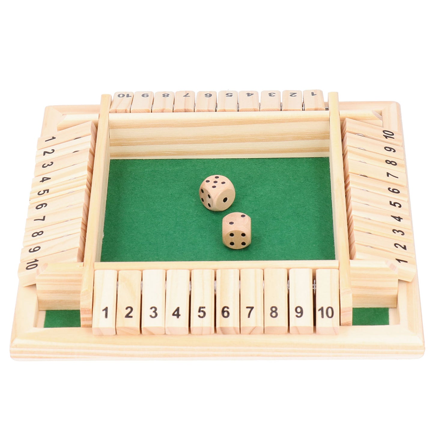 Wooden Number Board Dices Game Set Toy For 4 People KTV Pub Bar Party