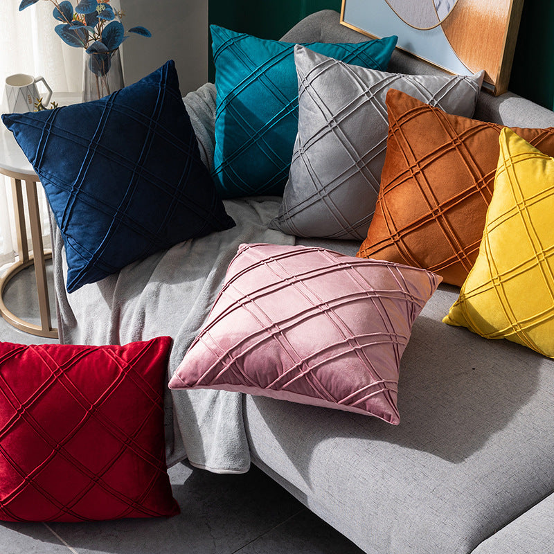 Velvet Pillowcase for Sofa Bed 43x43cm - Multiple Colors & Styles