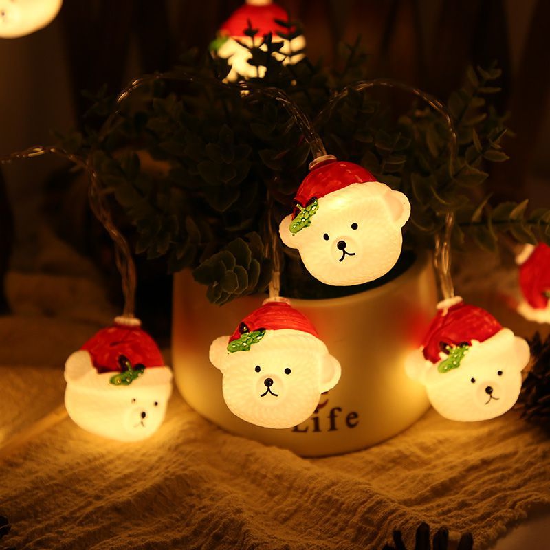 LED Christmas String Lights Decorative Holiday Light Ropes with Snowman & Santa Variants