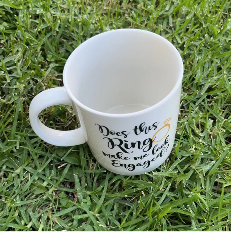 Engaged Ceramic Coffee Mug - 325ml Gift for Women