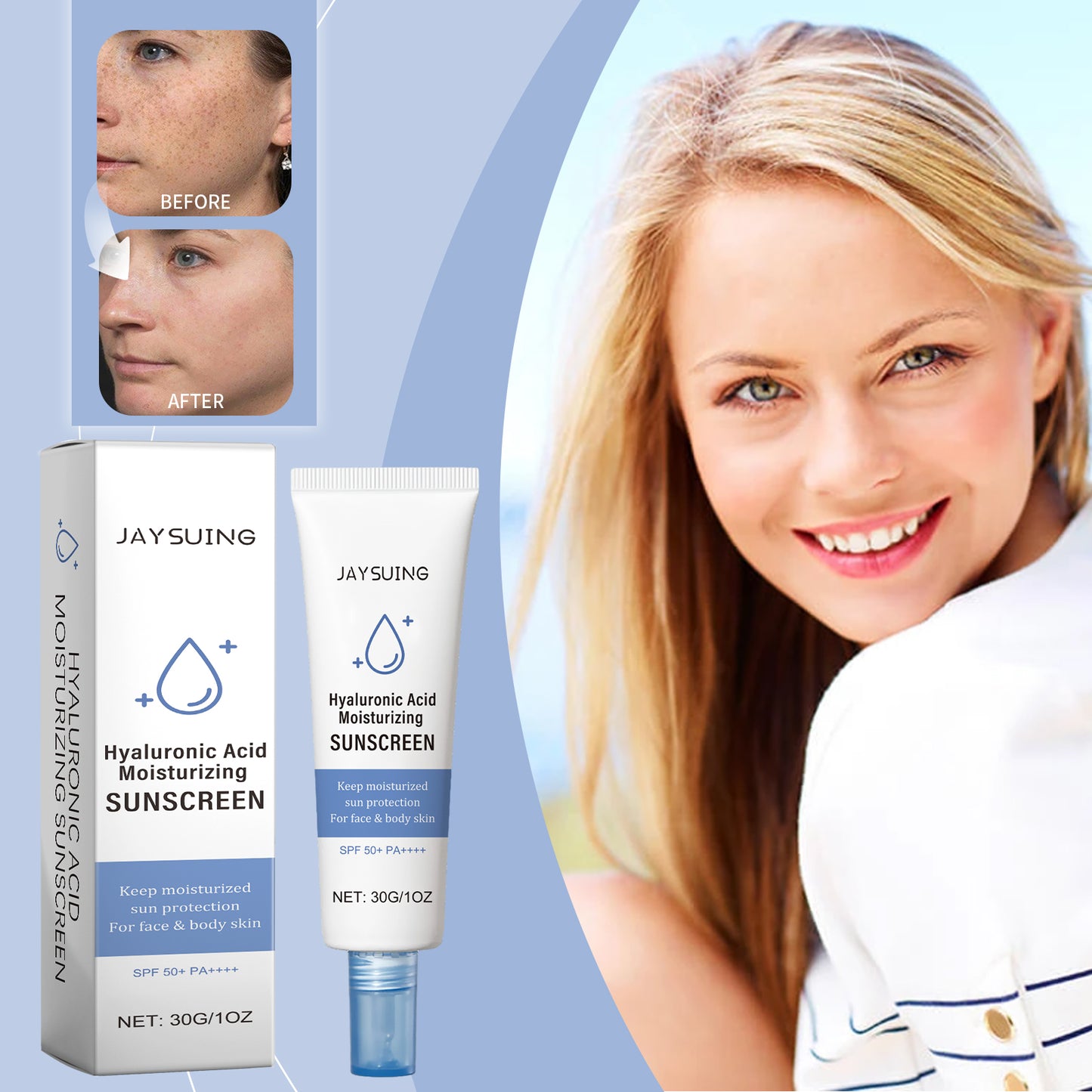 Moisturizing UV Protection Sunscreen Lotion with Hyaluronic Acid