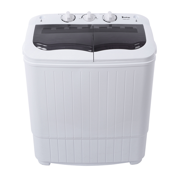 14.3lb Semi-Automatic Gray Washing Machine with Cover - Home Appliance