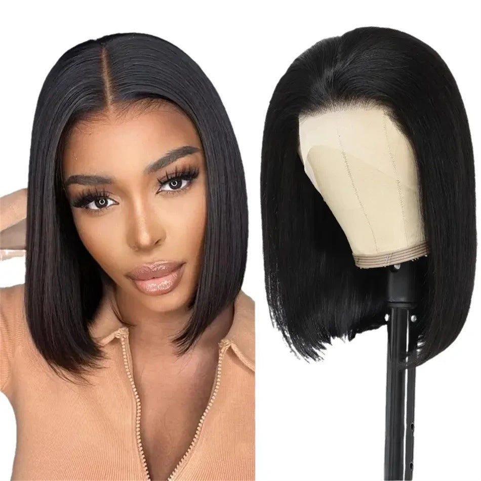Brazilian Human Hair Wig 13x4 Straight Bob 200 Density for Women