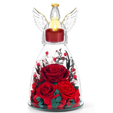 Christmas & Valentine's Day Rose Bouquet Ornament with Light - Handmade Gift