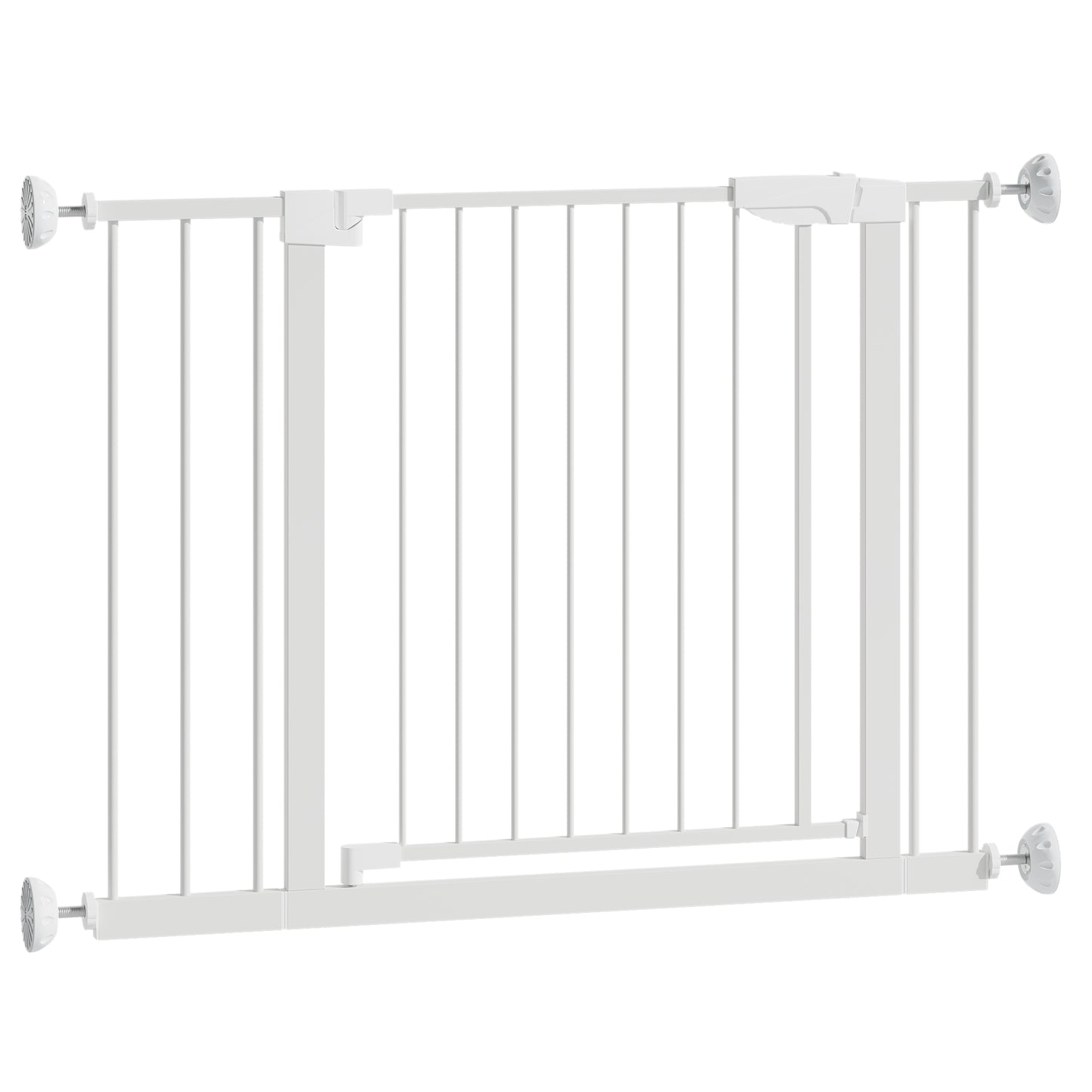Wide Baby Gate 29.5-45.3" with Walk-Through Design - White