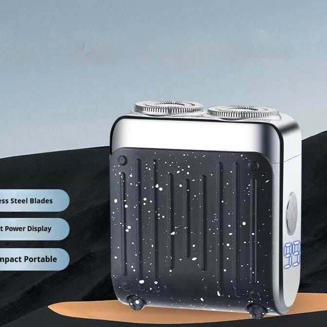 Portable Rechargeable Mens Shaver - Dual Blade Washable