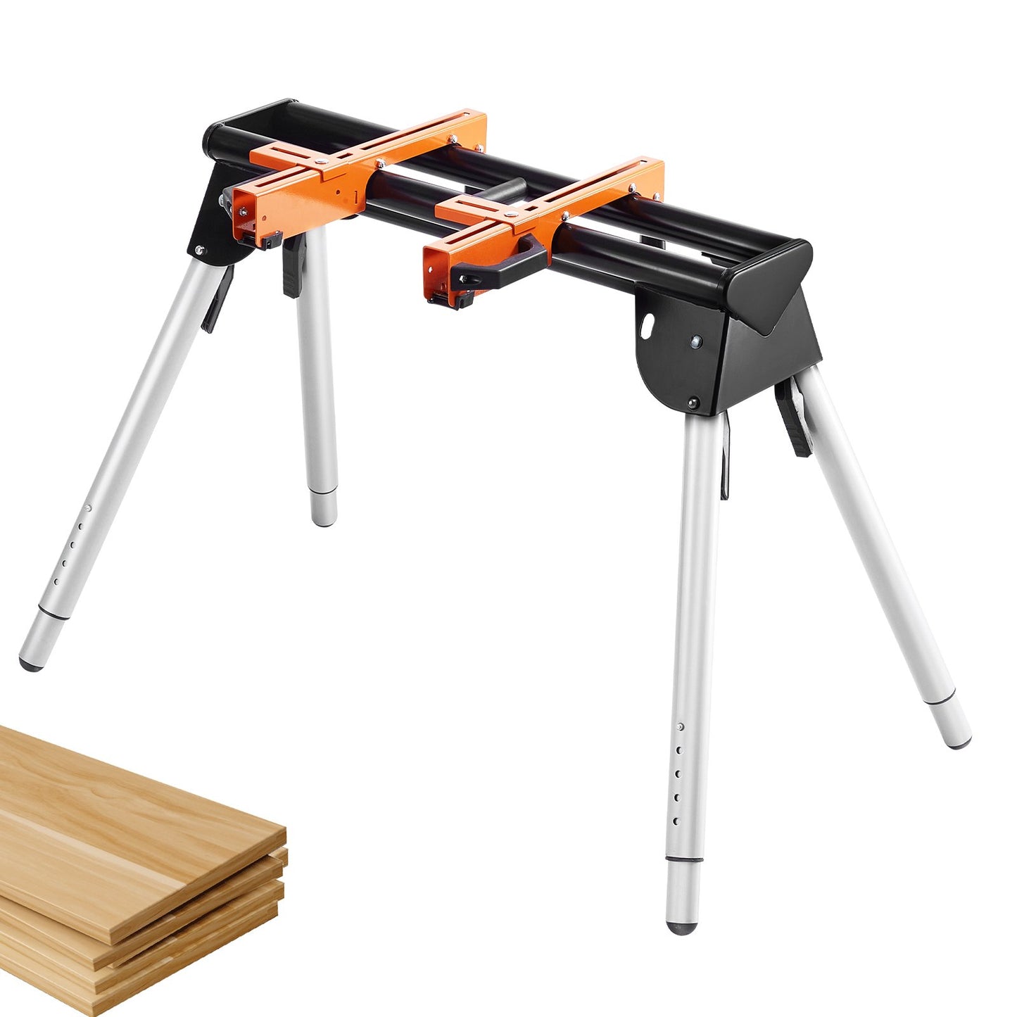 Adjustable Height Miter Saw Stand 330lbs Capacity Steel Portable Workstation