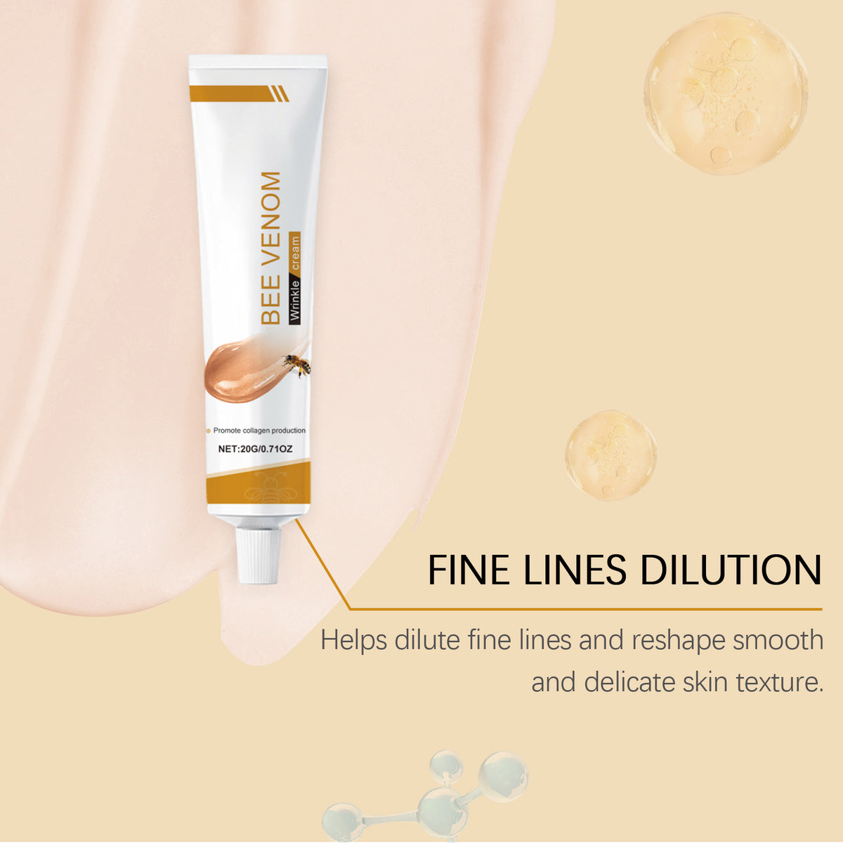 Bee Venom Anti-Wrinkle Facial Cream 20g - Skin Tightening & Moisturizing