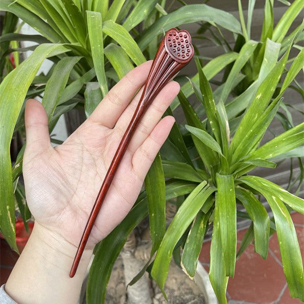 Ebony Antique Carved Hairpin