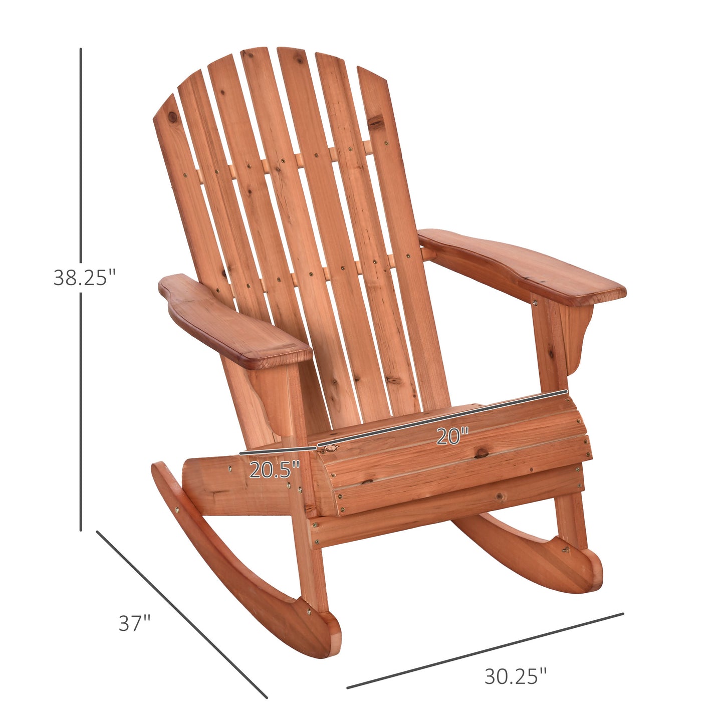 Teak Adirondack Rocking Chair - Ergonomic Design for Porch & Patio