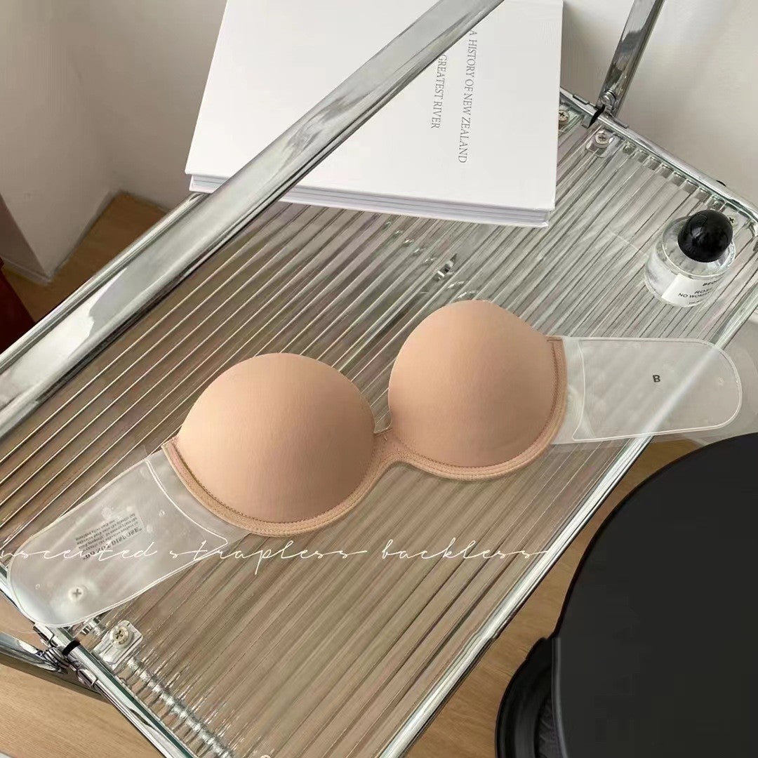 Invisible Strapless Push Up Bra - Non-Slip Chest Pads