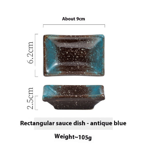 Rectangular Ceramic Sauce Dish Set for Condiments and Mustard