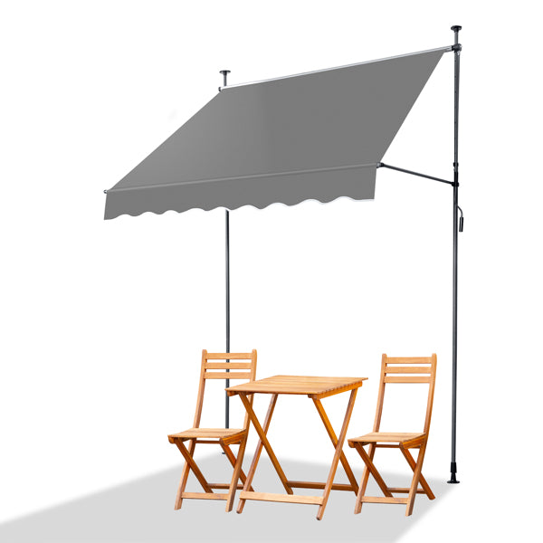 Retractable Canopy Awning - Grey Polyester Shade Shelter