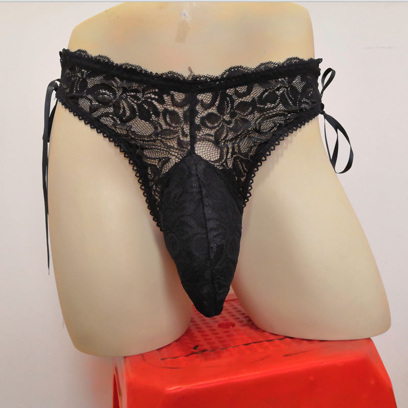 Men's Lace Panties Underwear with Temptation Style - Black, M-XXL