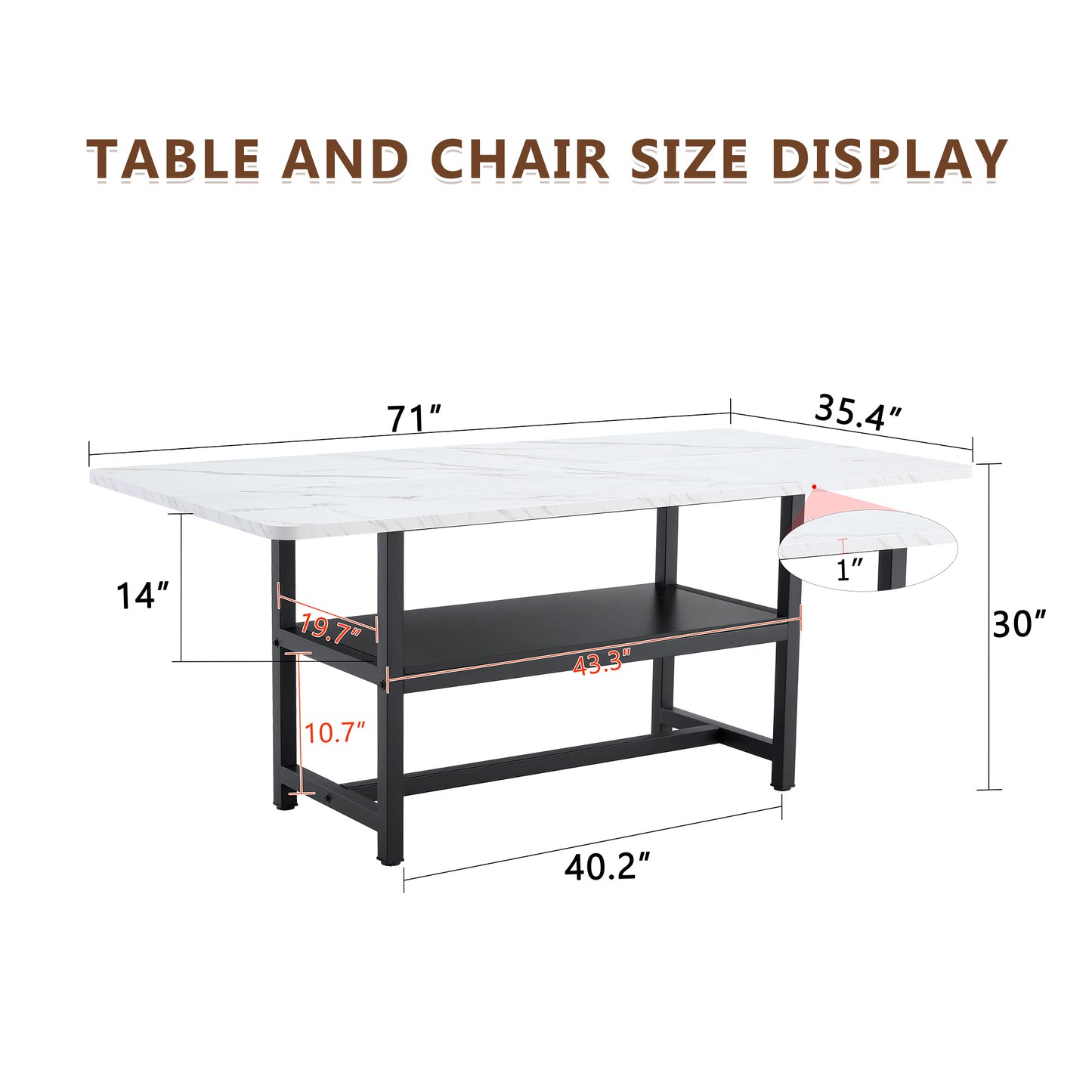 A 71 X35.4 Inch Dining Table With Tabletop Cleverly Pieced Together