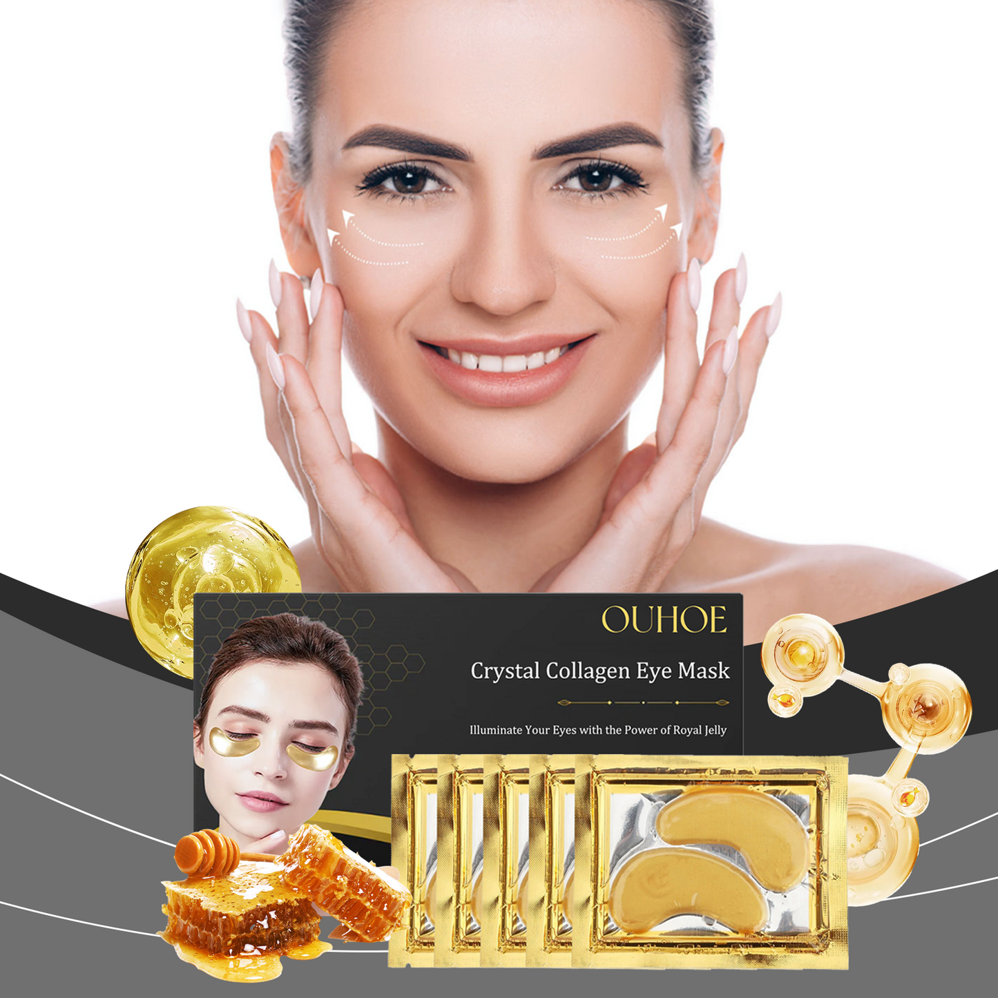 Crystal Collagen Eye Mask - Hydrating Anti-Aging Under Eye Treatment (5 Pairs)