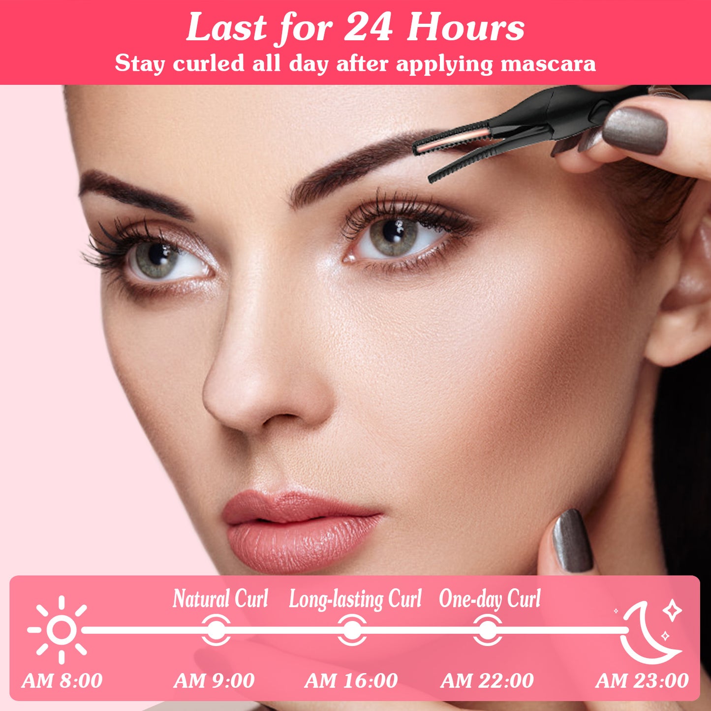 Electric Heated Eyelash Curler - 3 Temp Settings USB Rechargeable Lash Tool