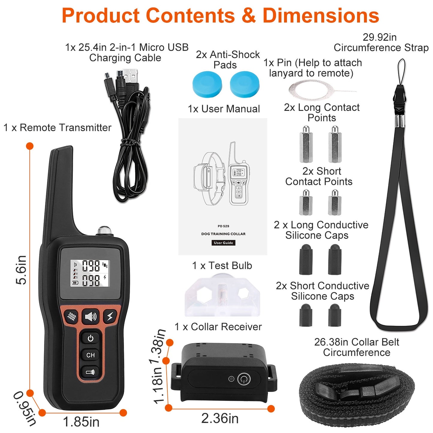 Waterproof Dog Training Collar with 3 Training Modes - 3280FT Range